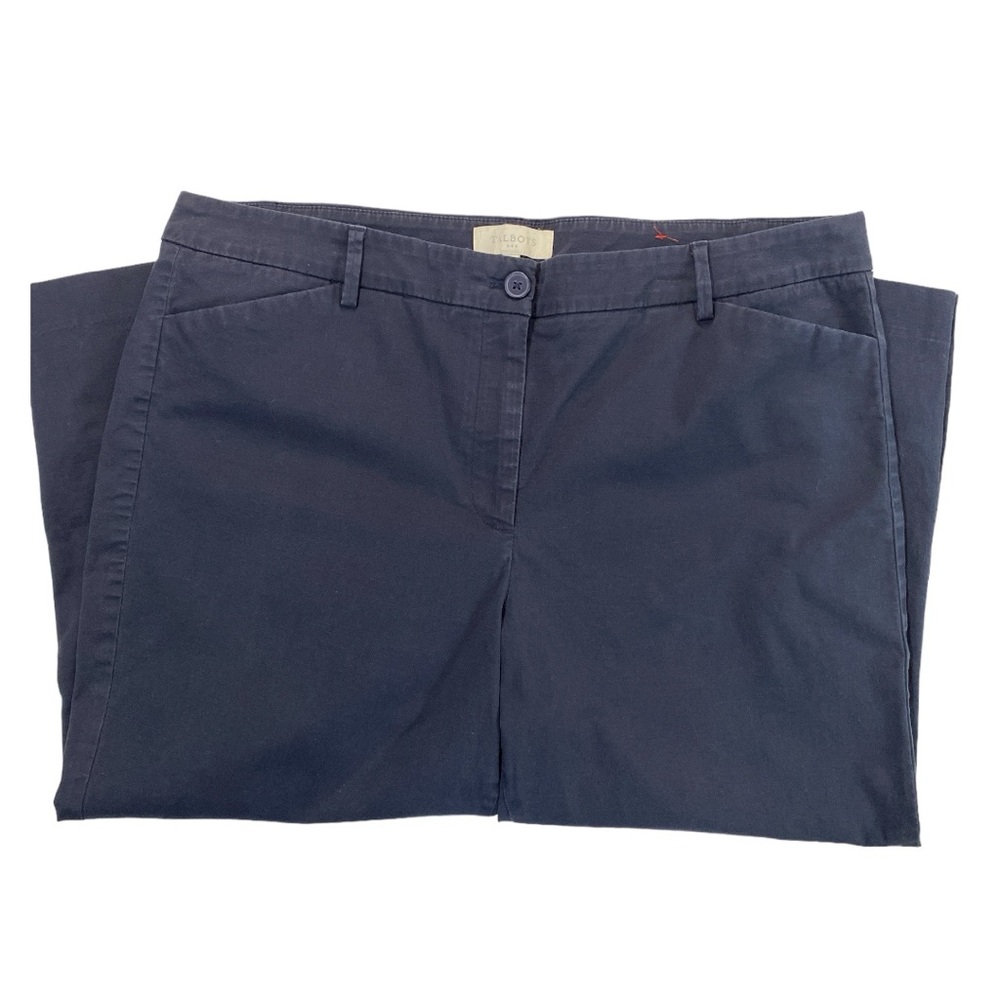 Talbots Capri "Skimmers" Navy Blue Button Details Preppy Classic Size 16‎ - Picture 4 of 11